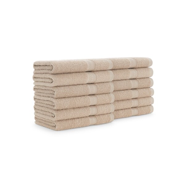 Monarch Brands True Color Hand Towels , Beige, 12PK P-HAND-BEIGE - main